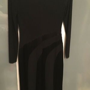 RALPH LAUREN Black Evening Gown Satin Spandex Cut
